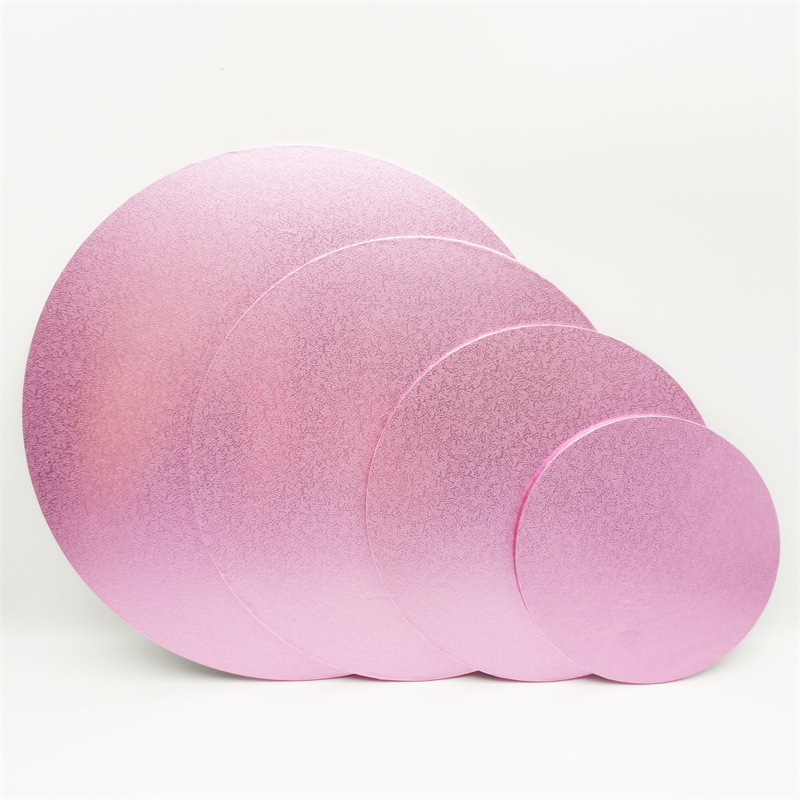 玫红色葡萄纹密度板蛋糕底托圆形蛋糕托盘MDF cake board