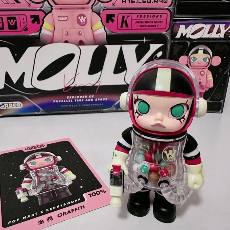 Molly100 第三世代 ジャスミン ブラインドボックス アニバーサリー 3 シリーズ 宇宙飛行士 フィギュア 車の装飾品 トレンディで見栄えの良い|undefined