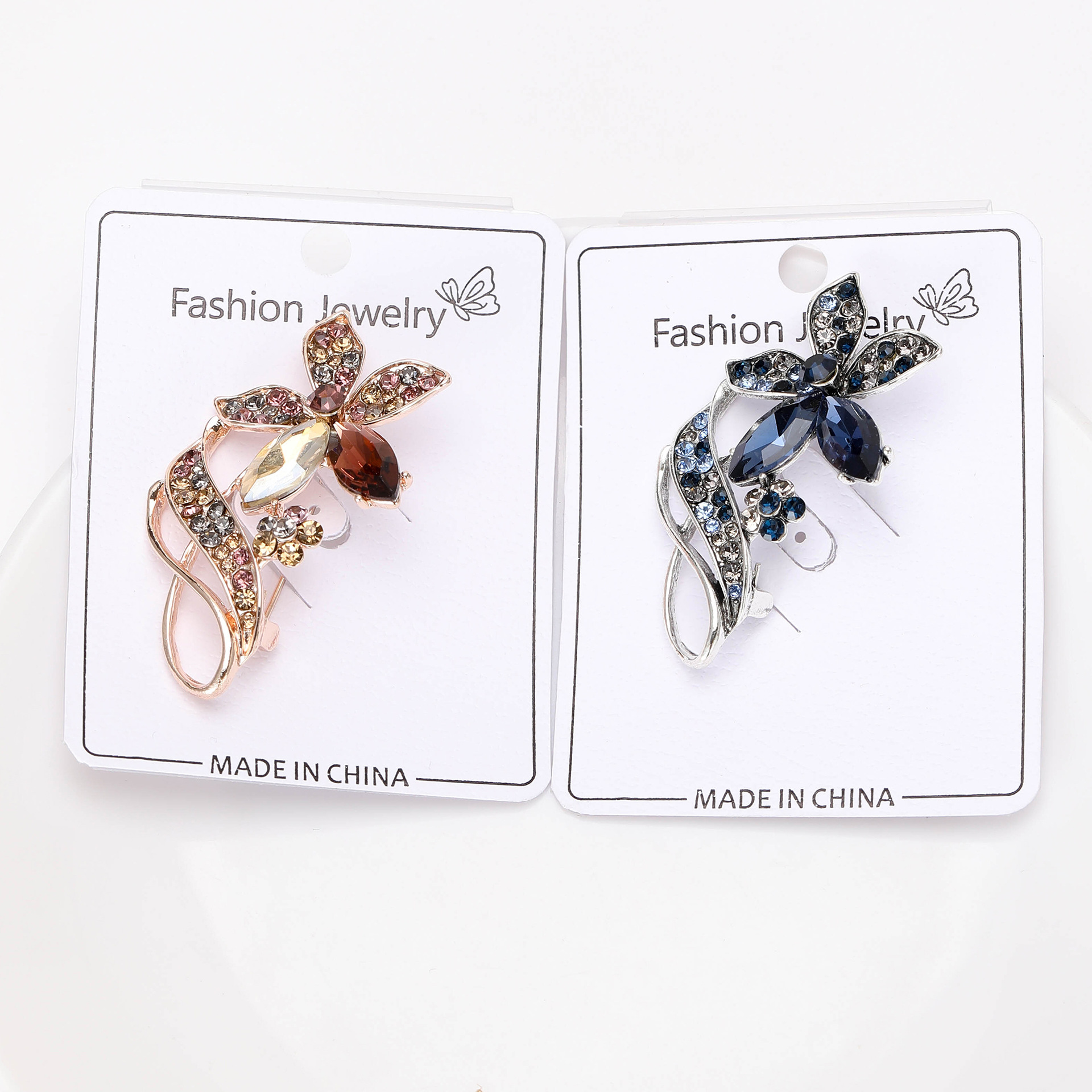 14g Weight Rhinestones Inlay Material Elegant Glam Pin Flower Alloy Rhinestones Women's Brooches