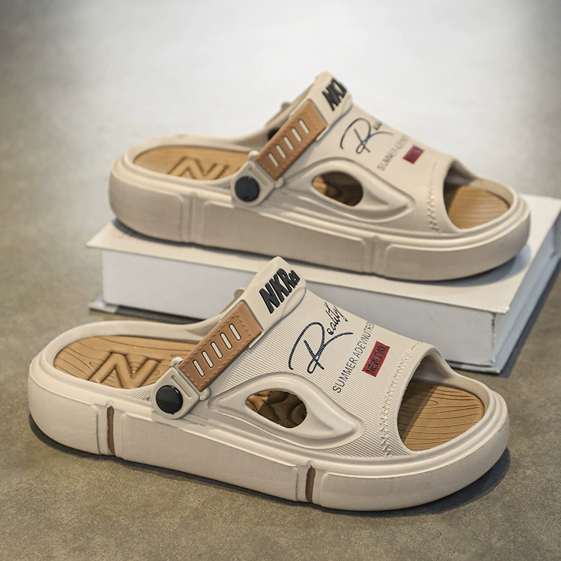 Легкие роскошные мужские тапочки, летняя нескользящая верхняя одежда, тапочки, которые напоминают шагать по дерьму, сандалии для домашнего отдыха, спорта и вождения.