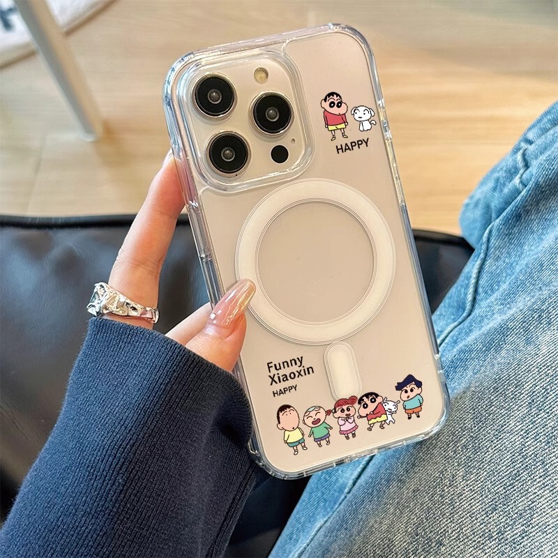 Suitable for Apple 16Pro Mobile Phone Case Iphone16 New Female 14Pro Protective Cover Transparent Magsafe Magnetic Suction