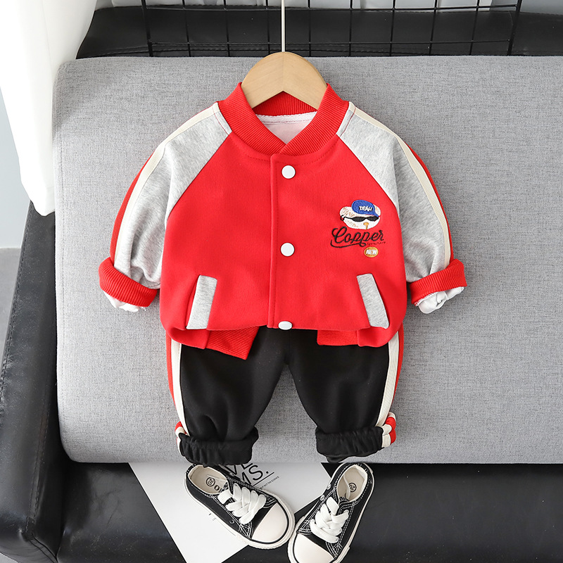 Jungen Cartoon 2022 neuer Baby-Baseballanzug Kinder Herbst zweiteiliges Set_voghion.com