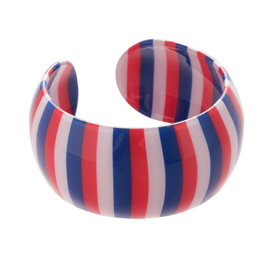 Europa y los Estados Unidos transfronterizos acrílico rayas geométricas anchas aberturas pulseras de nicho simple personalidad alta sensación de exageración brazalete image 6
