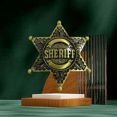 跨境热销美国警长胸针小众高级感创意金属徽章SHERIFF合金徽章
