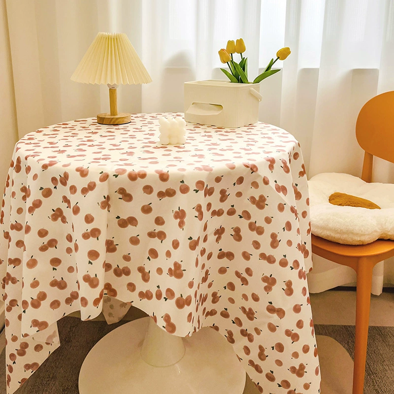 Net red plaid tablecloth Ins wind girl heart round table cloth layout dust dining table cloth coffee table padding