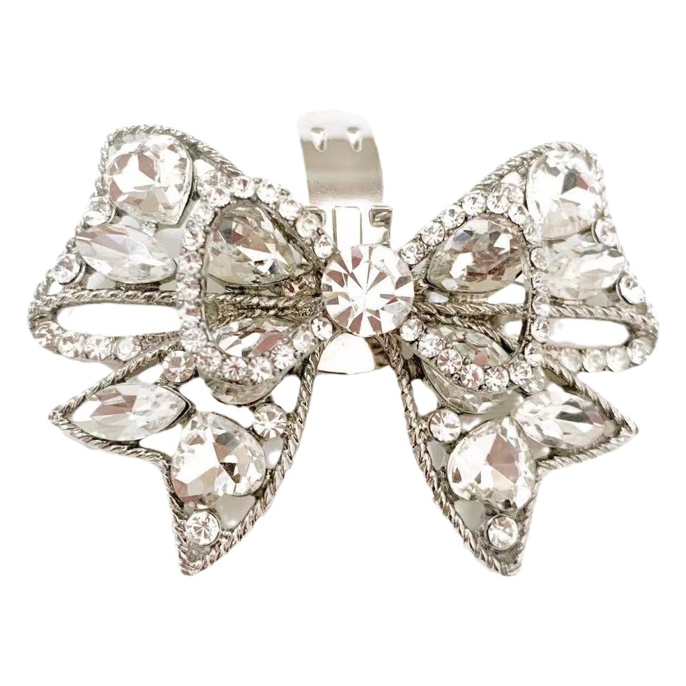 Nuevo arco desmontable zapatos accesorios tacones altos zapatos de boda accesorios dedo del pie superior hebilla decorativa aleación rhinestone zapatos hebilla