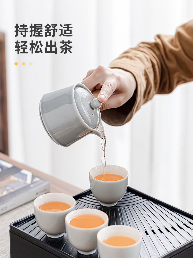 A5L旅行功夫茶具小套裝戶外便攜式陶瓷泡茶壺茶杯