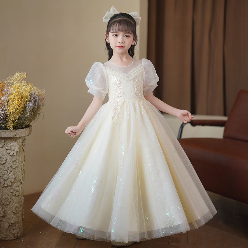 女童礼服蓬蓬公主裙女孩高端洋气儿童婚纱长款主持人花童钢琴包邮