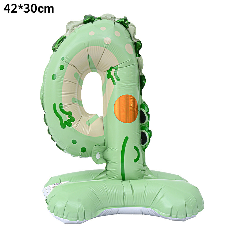 Transfronteriza nueva columna digital de animales de 23 pulgadas globo de aluminio forma de dibujos animados 0-9 decoración de diseño de escena de cumpleaños