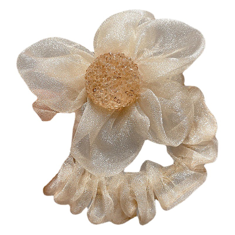 2022 nuevo tocado flor corbata de pelo cuerda de goma tocado banda de pelo Banda de pelo de intestino grueso de alta calidad tela de la flor de las mujeres accesorios para el cabello cuerda