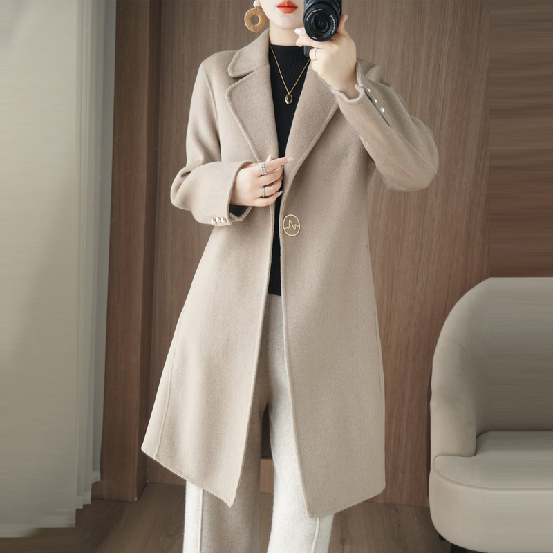 Double-Sided Wool Coat Women's Mid-Length New Autumn and Winter Temperament Double-Sided Wool Wool Coat Double-Sided Wool Coat Women's Mid-Length New Autumn and Winter Temperament Double-Sided Wool Wool Coat