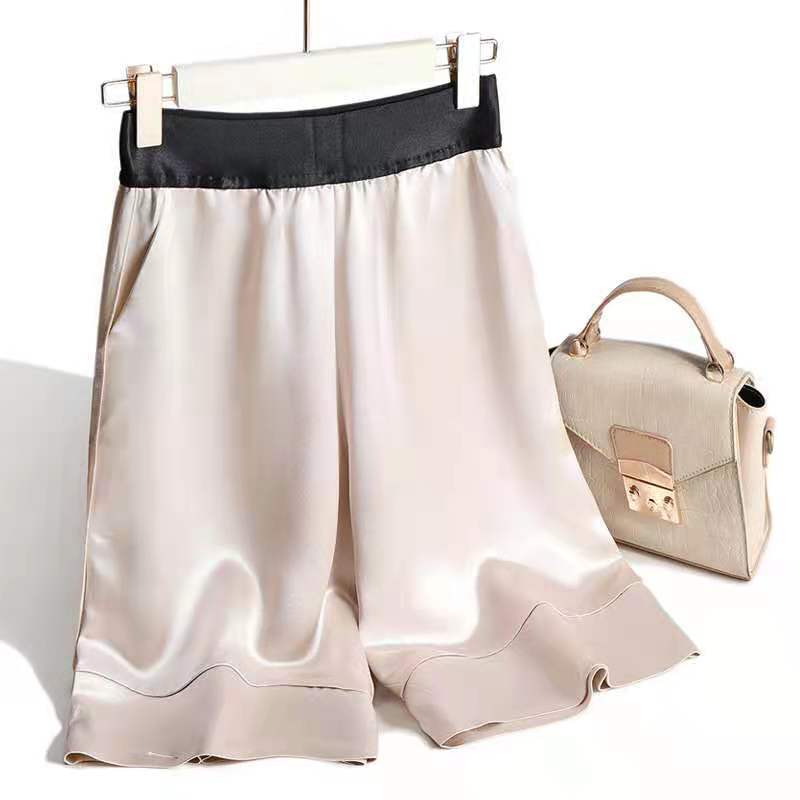 Comparable shopping mall goods Japanese Triacetate satin ultra-slim pant loose female wide-legged casual pants Comparable shopping mall goods Japanese Triacetate satin ultra-slim pant loose female wide-legged casual pants