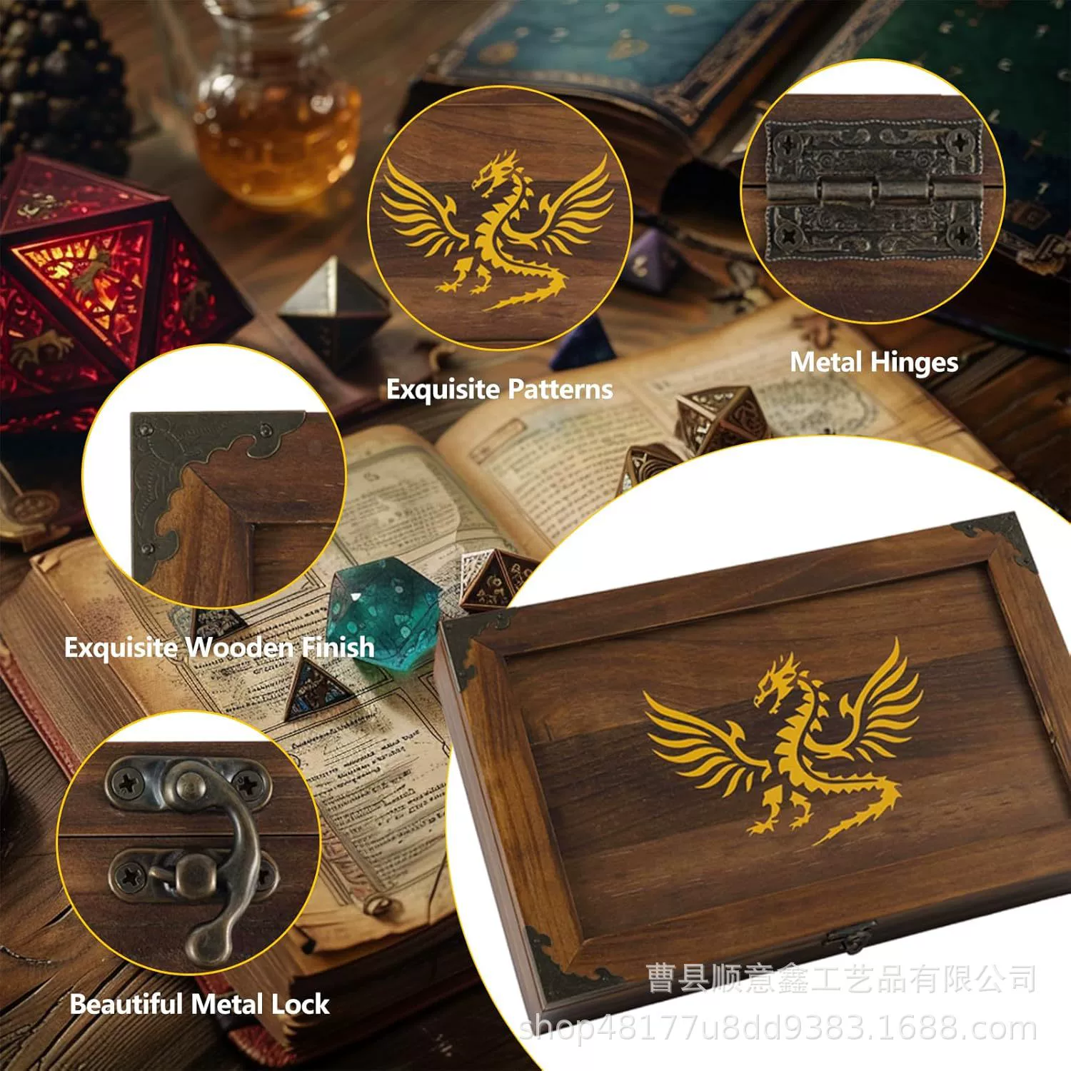 Набор из массива деревянных кубиков Деревянная коробка с крышкой из нескольких сеток карточные летающие шахматы для хранения настольных игр