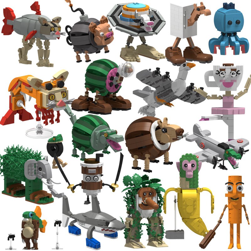 Cross-Border Ai Shanhaijing Tralalero Tralala Running Shoes Shark Building Blocks Stick Figure Assembly Building Block Toys