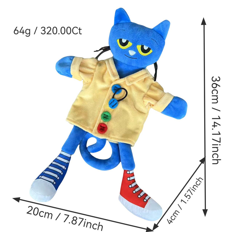 国境を越えた人気のピート・ザ・キャットハンドパペット ピート・ザ・キャットぬいぐるみ人形 幼児教育絵本人形|undefined