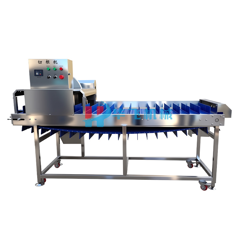 Máquina de eliminación de raíces de frutas y verduras comerciales a gran escala, equipo de corte de raíces especial para espinacas y apio, máquina automática de corte de raíces de raíz de verduras de rábano