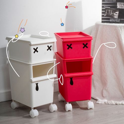 Stackable storage box double layer cat snack bucket cartoon storage box toy crayon shin-chan sticker pet stroller