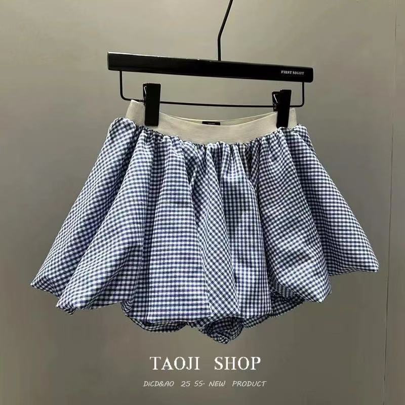 격자 무늬 스커트