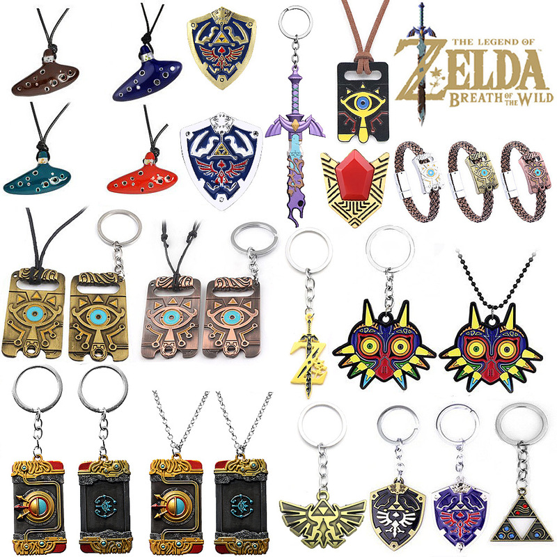 The Legend of Zelda Wilderness Breath Hika Stone Keychain Zelda Bagpipe Necklace Pendant