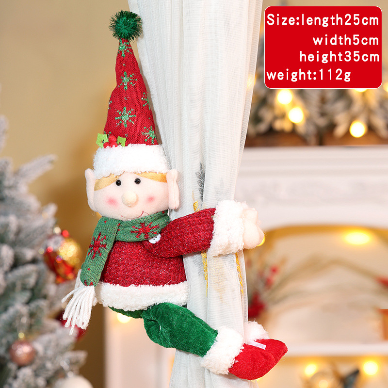 Nuova fibbia per tenda di Natale, bambola elfo, decorazione creativa per tende, cartone animato per la casa_voghion.com