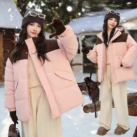 冬装棉衣新款女童短款棉服外套2024韩版儿童洋气加厚棉袄一件代发