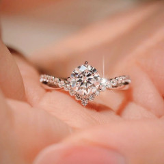 Ring simulation diamond ring couple ring open fashion wedding ring crown ring adjustable high-end wedding ceremony