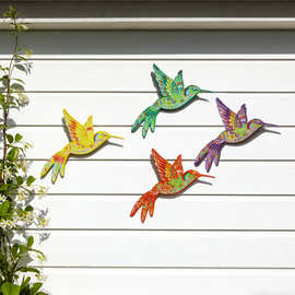 跨境货源铁艺蜂鸟家居挂件装饰品五金工艺品金属制品花园装饰