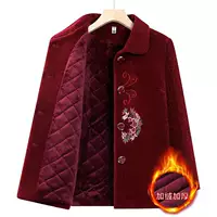 Jacket, warm woolen coat, with embroidery, for middle age