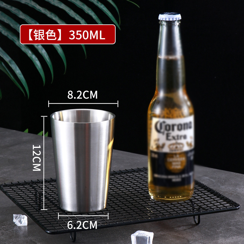 韓国式304ステンレスコップ大容量ビールコップ厚い二重レストランティーカップコーヒーカップジュースカップ|undefined