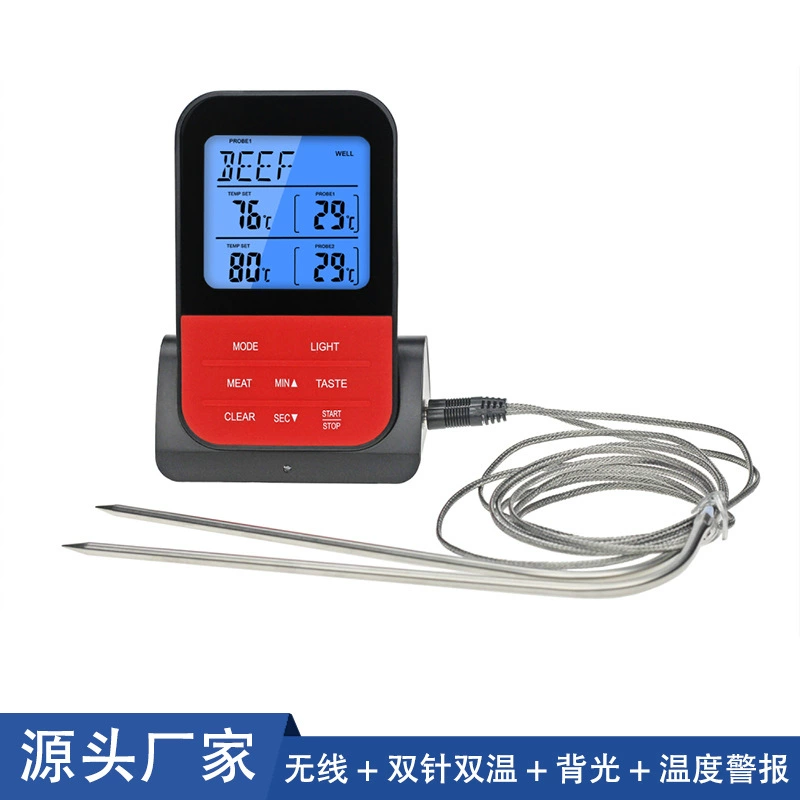 Беспроводной двойной зонд с подсветкой кухонный термометр для мяса наружная печь BBQ беспроводной двойной температурный термометр для барбекю