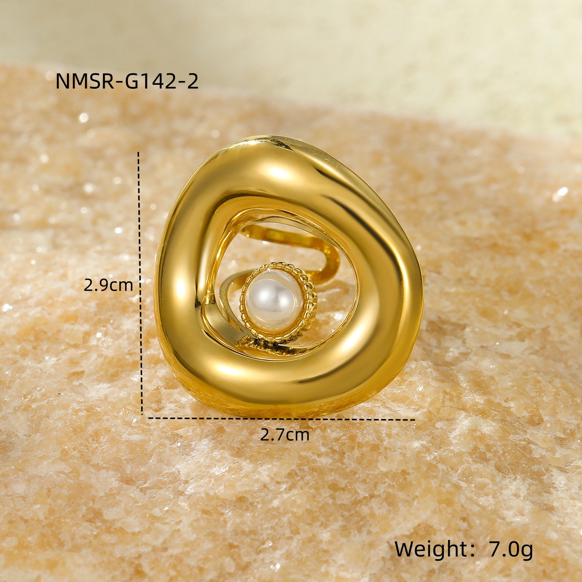Women's Gender PVD Coated Real Gold Plated Solid Color 304 Stainless Steel Simple Style Classic Style Waterproof Non Tarnish Rings