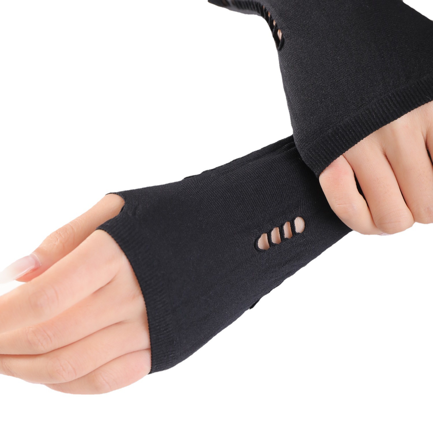 Men women's new summer sun protection perforated personalized fashion for nightclubs, dances, scars, and exposed finger_voghion.com