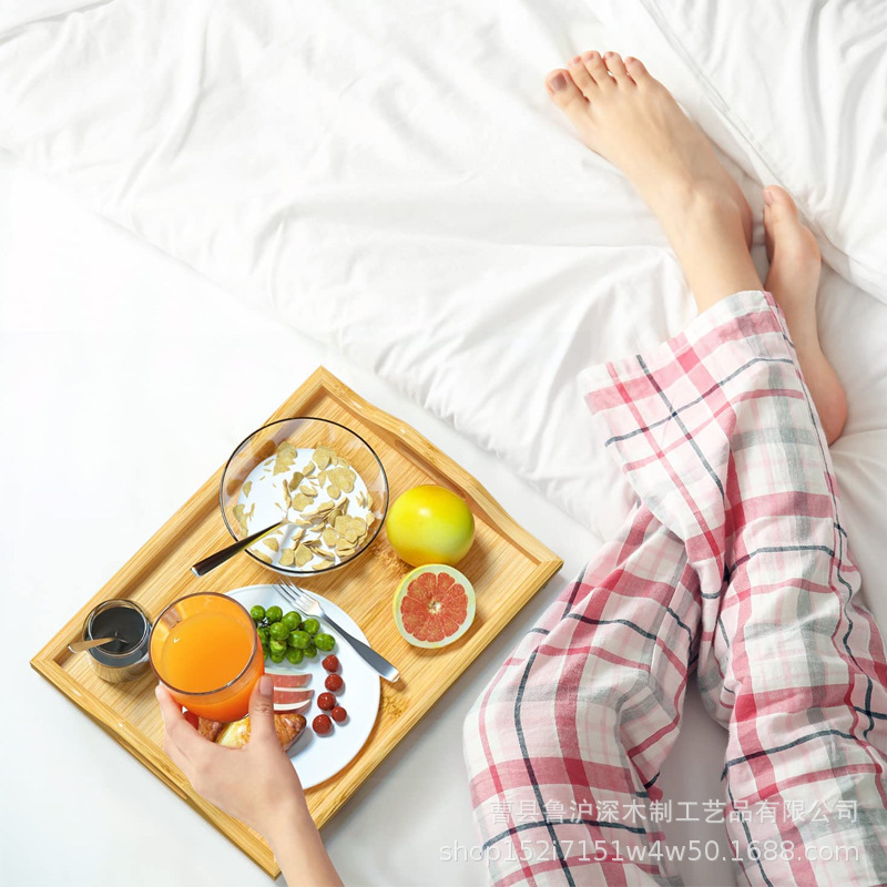 Bandeja de té plegable de bambú Hotel dormitorio plato de fruta merienda bandeja al aire libre plato de fruta de bambú