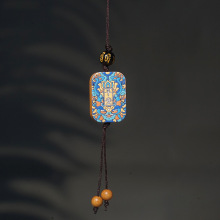 新款小号彩绘平安挂件手机挂钥匙扣挂饰檀木原木文玩工艺小件