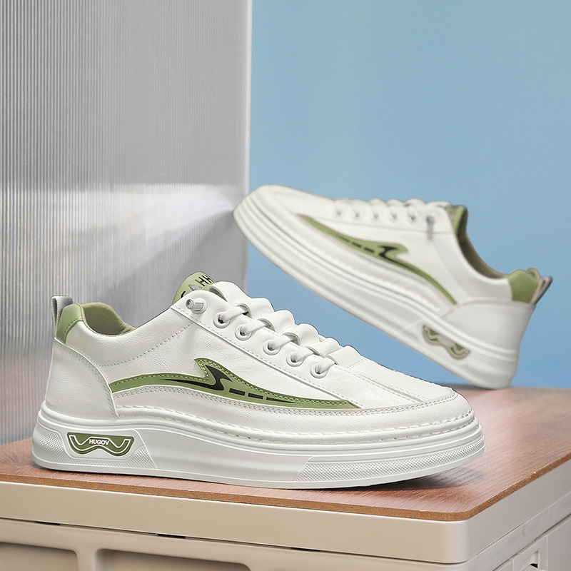 Zapatos de skate de primavera de hombre zapatos de moda casuales 2025 nuevos zapatos blancos de hombre zapatos blancos de altura baja para estudiantes