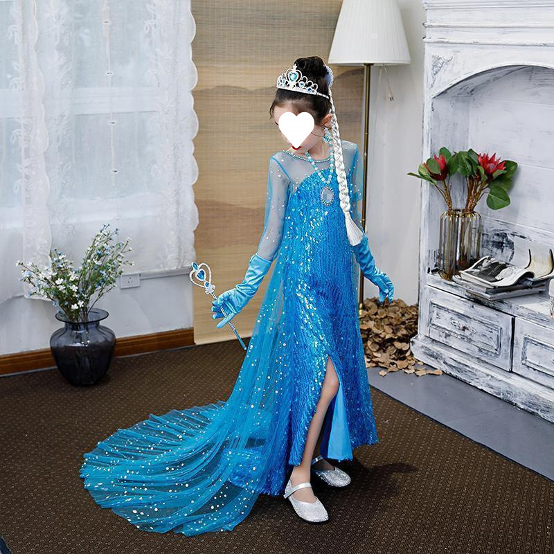 氷と雪のプリンセスドレス女性の夏のラブストーリー新しいドレスアイシャスカート夏アイシャスカート女の子の夏のドレス|undefined