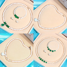 母亲节礼物天然淡水珍珠项链 三件套套装 送妈妈母亲