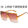 Square capacious sunglasses, multicoloured glasses solar-powered suitable for men and women, plus size