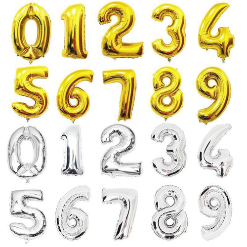 16-inch 32-inch 40-inch digital letter aluminum foil balloons for festival, birthday party, wedding celebration and decoration scene aluminum foil balloons