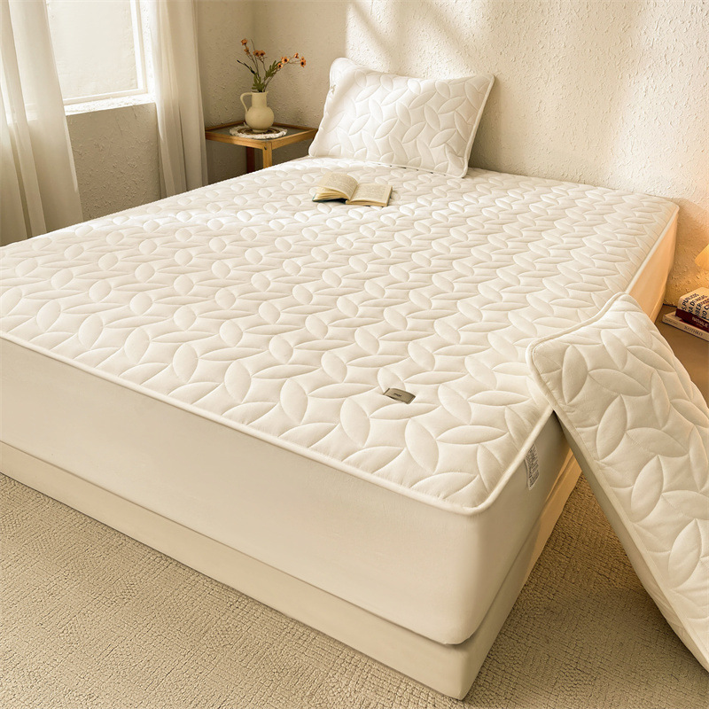 Class a Pure Cotton Washed Cotton Quilted Single Bed Sheet New Model Household Non-Slip Bed Cover Mattress Protector Cover Universal for All Seasons