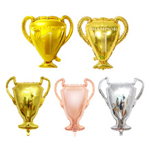 跨境气球批发  金色冠军杯奖杯造型铝膜气球派对场地布置装饰气球