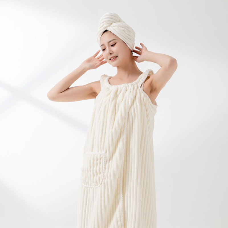 2024 New Coral Fleece Bathrobe Wearing Wrap Sling Bath Towel Household Women Absorbent Thickened Candy Strip Bath Skirt 2024 New Coral Fleece Bathrobe Wearing Wrap Sling Bath Towel Household Women Absorbent Thickened Candy Strip Bath Skirt