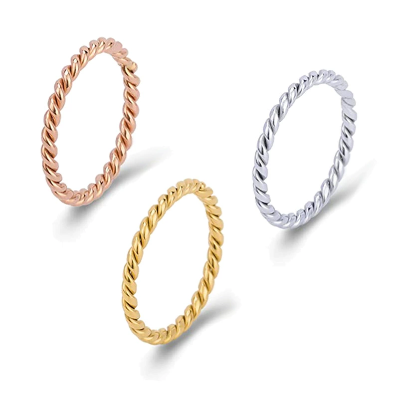 Xinghe европейской и американской личности мода Дамы титана стали Твист штабелируемые кольцо маленький хвост палец ювелирные аксессуары оптом