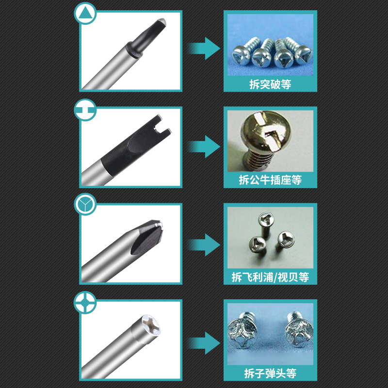 Juego de destornillador triangular Destornillador triangular en forma de Y destornillador especial para cruceta interior en forma de U