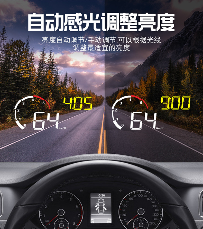 Multifunctional Hud Car Head-Up Display Comes with Shading Cover Non-Destructive Installation M10