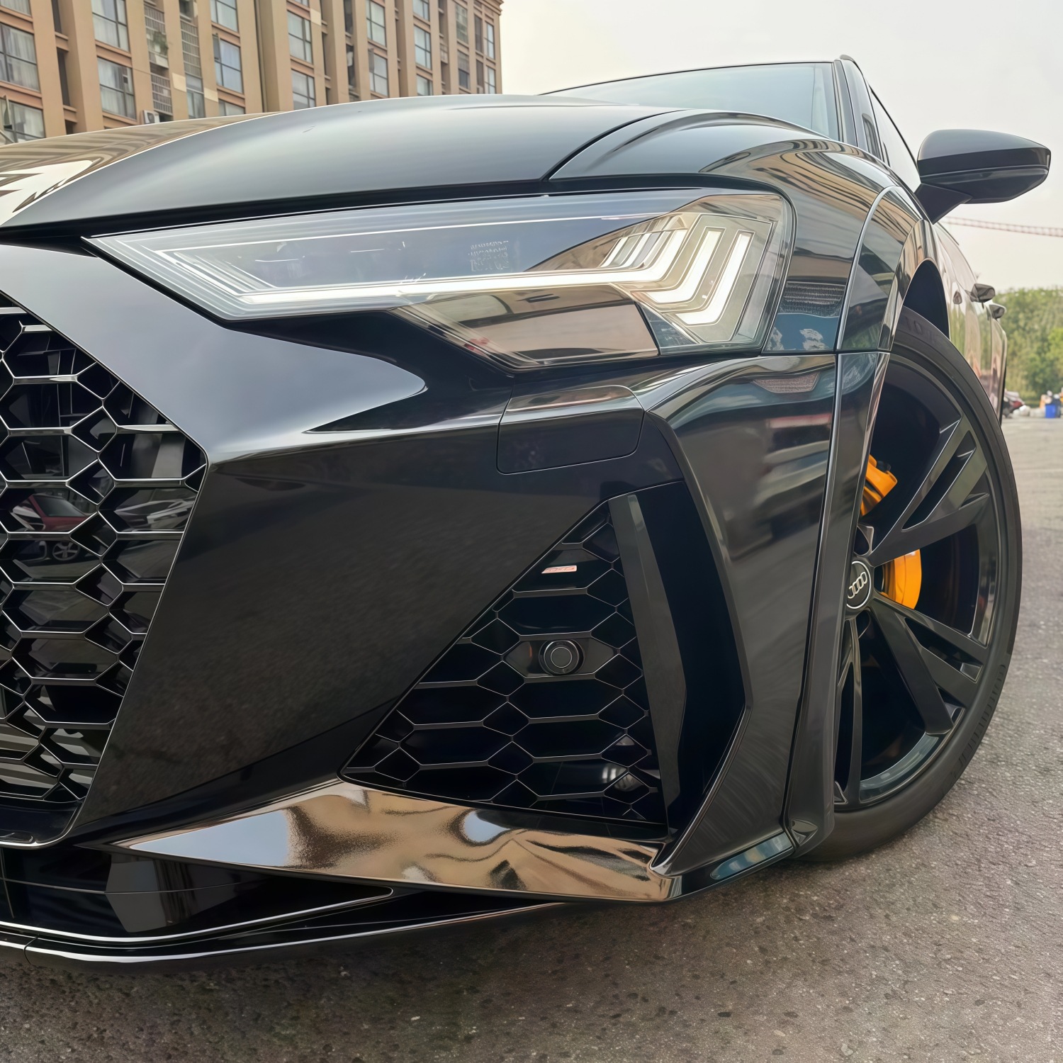 Suitable for 19-26 Models of Audi A6L Front Bumper Modification and Upgrade to Rs6 Front Bumper, Front Grille, Front Lip