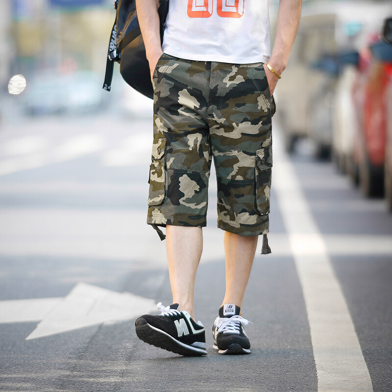 Pantalones cortos de hombre al aire libre ropa de camuflaje pantalones de cinco puntos de comercio exterior transfronterizo playa de bolsillo pantalones casuales