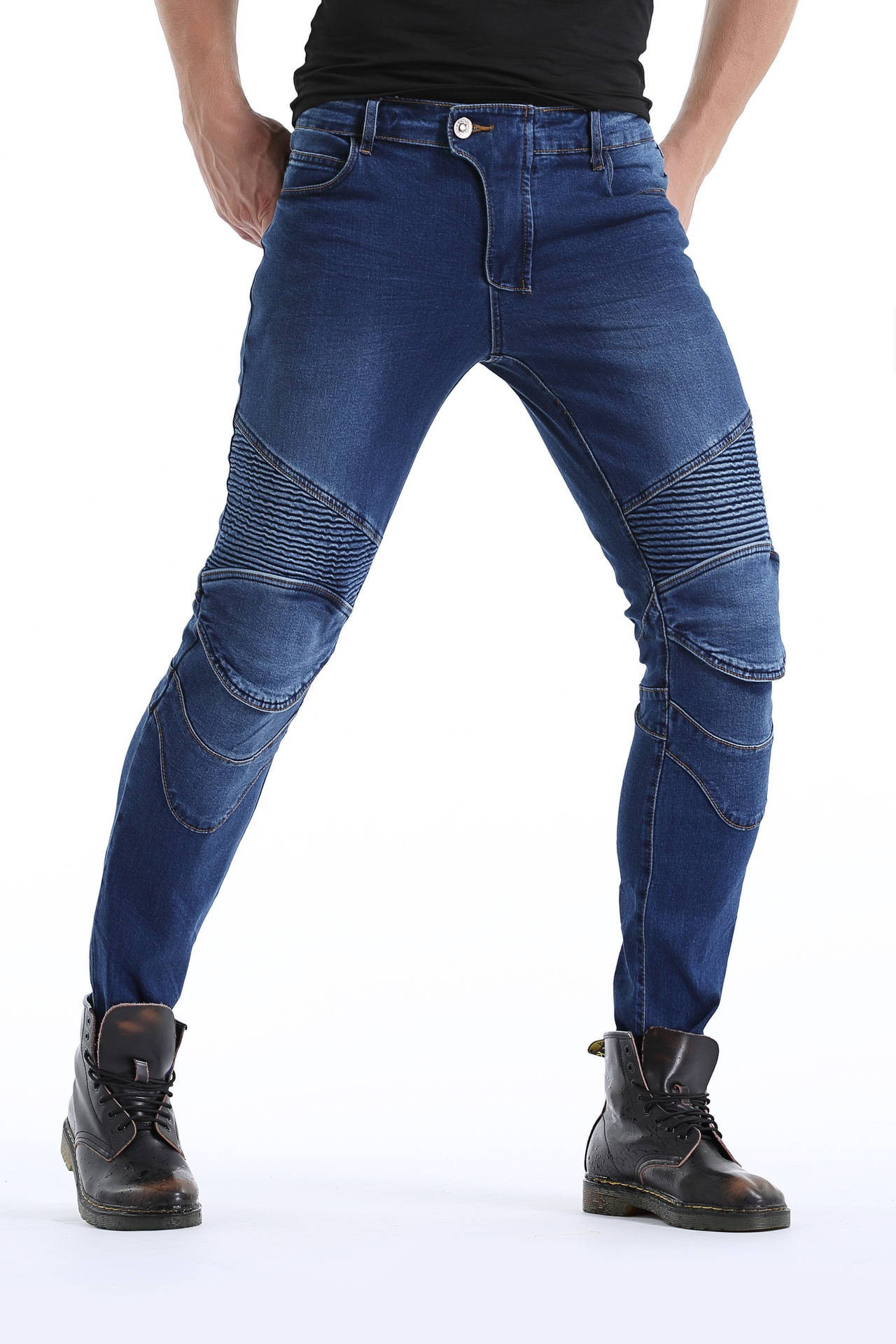 VOLERO motocicleta jeans Four Seasons motocicleta pantalones de ciclismo elásticos resistentes a la caída impermeable a prueba de lluvia equipo de protección alargado