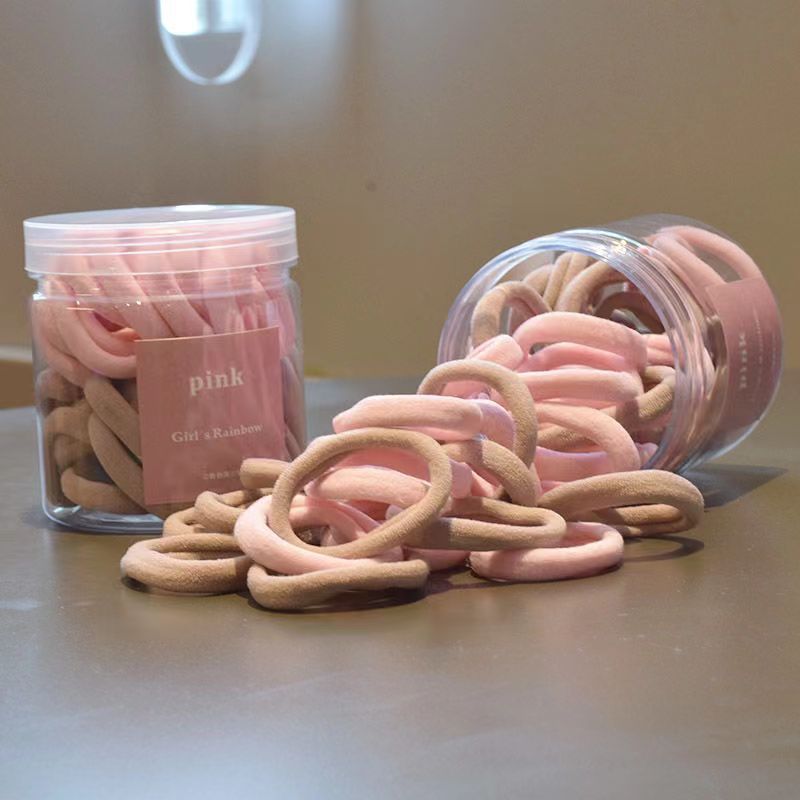[Venta caliente transfronteriza] 50 cuerdas para el cabello enlatadas, gomas de goma de alta elasticidad de dos colores degradados sin costuras, anillos para el cabello al por mayor