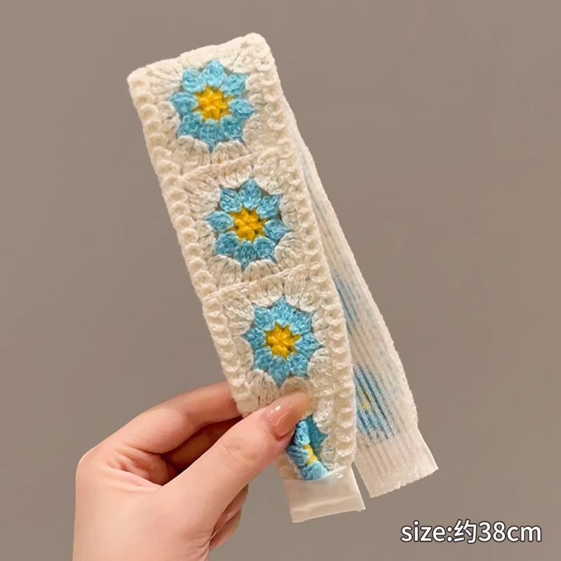 Retro francés velcro de punto para niños 2025 nuevo acabado de cabello de artefacto de la banda de cabello de niña dulce correa de cabello